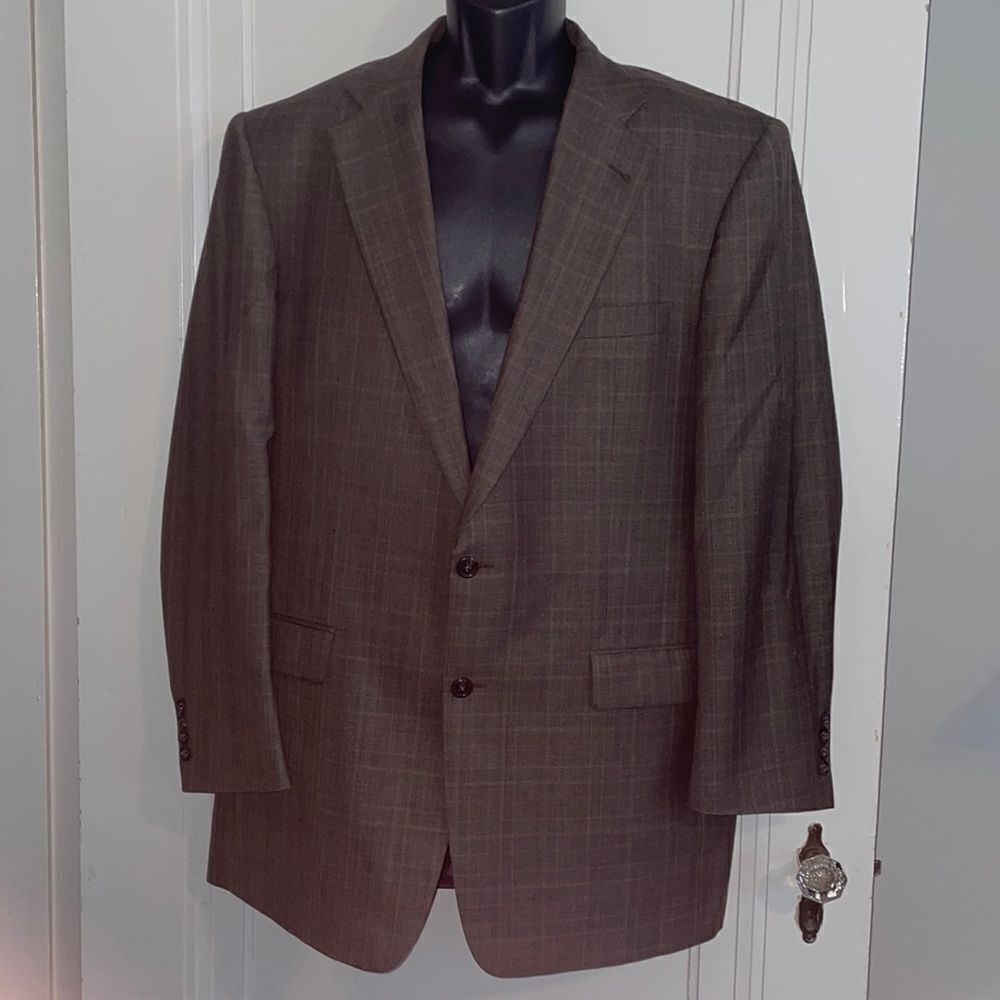 Burberry brown plaid wool blazer